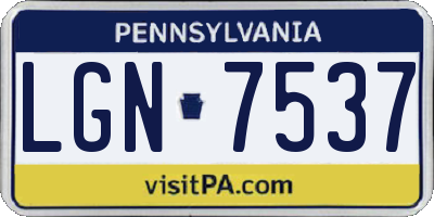 PA license plate LGN7537