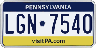 PA license plate LGN7540