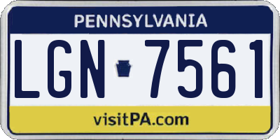 PA license plate LGN7561