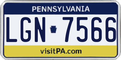 PA license plate LGN7566