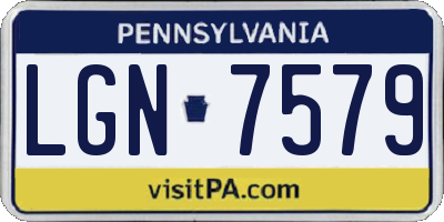 PA license plate LGN7579