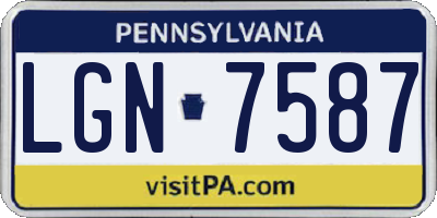 PA license plate LGN7587