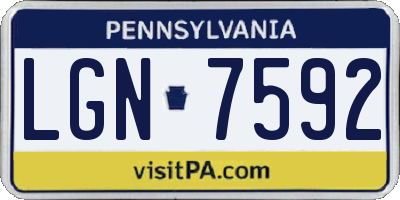 PA license plate LGN7592