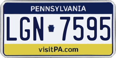 PA license plate LGN7595