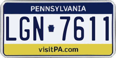 PA license plate LGN7611