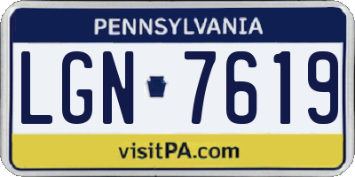 PA license plate LGN7619