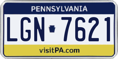 PA license plate LGN7621