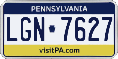 PA license plate LGN7627