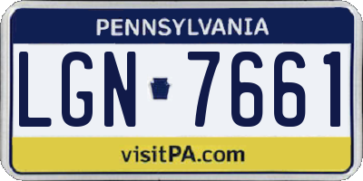 PA license plate LGN7661