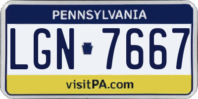 PA license plate LGN7667