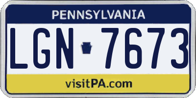 PA license plate LGN7673