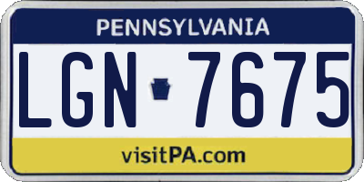 PA license plate LGN7675