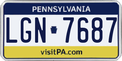 PA license plate LGN7687