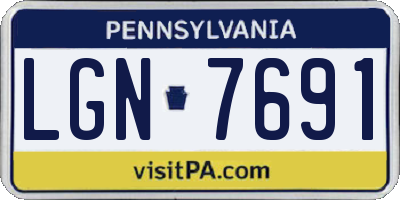 PA license plate LGN7691