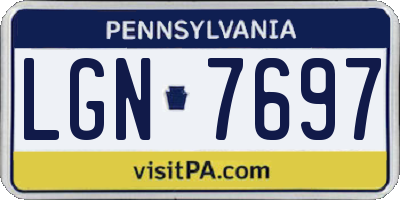 PA license plate LGN7697