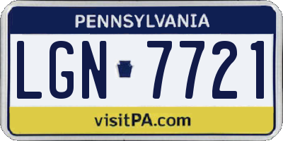 PA license plate LGN7721