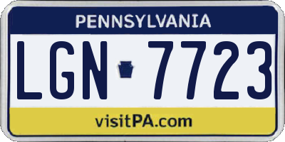 PA license plate LGN7723