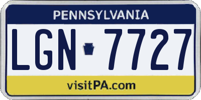 PA license plate LGN7727