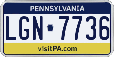 PA license plate LGN7736