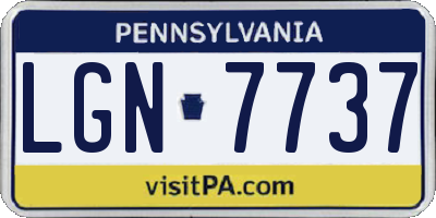 PA license plate LGN7737