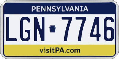PA license plate LGN7746