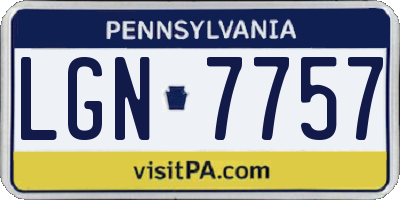 PA license plate LGN7757