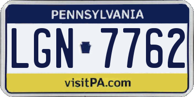 PA license plate LGN7762