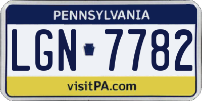 PA license plate LGN7782