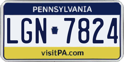 PA license plate LGN7824