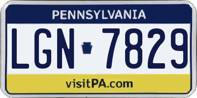 PA license plate LGN7829
