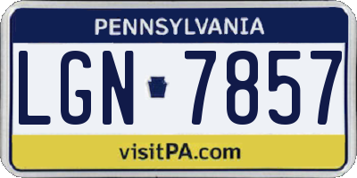PA license plate LGN7857