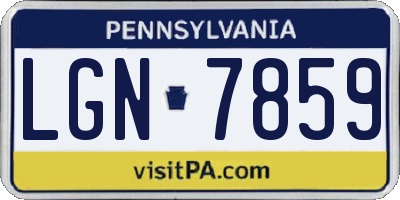 PA license plate LGN7859