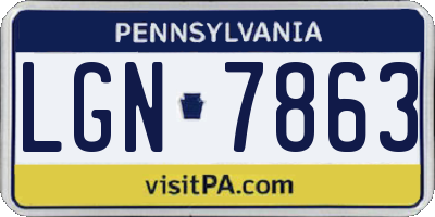 PA license plate LGN7863