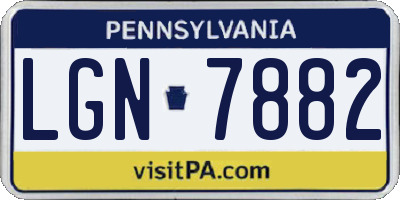 PA license plate LGN7882