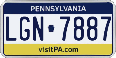 PA license plate LGN7887