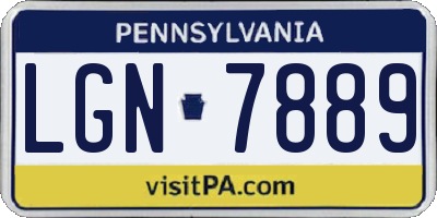 PA license plate LGN7889
