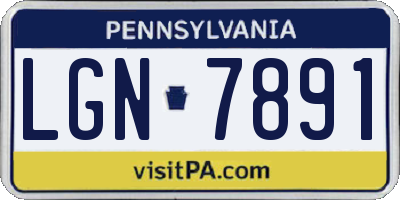 PA license plate LGN7891