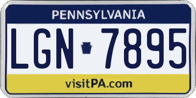 PA license plate LGN7895