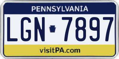 PA license plate LGN7897