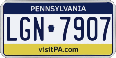 PA license plate LGN7907