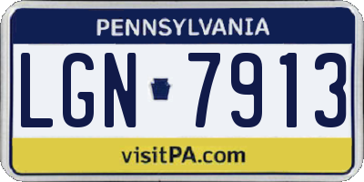 PA license plate LGN7913