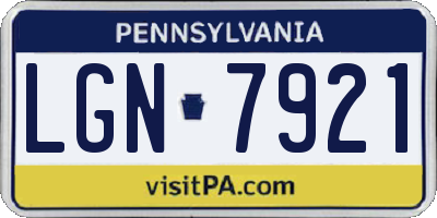 PA license plate LGN7921
