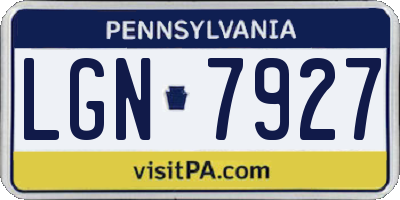 PA license plate LGN7927
