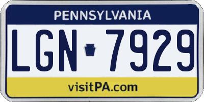 PA license plate LGN7929