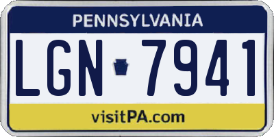 PA license plate LGN7941