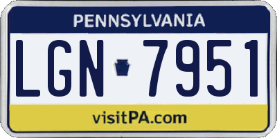 PA license plate LGN7951