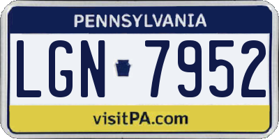 PA license plate LGN7952