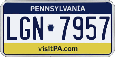 PA license plate LGN7957