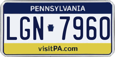 PA license plate LGN7960