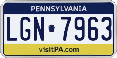 PA license plate LGN7963